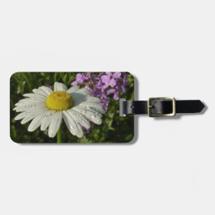 Étiquette À Bagage Daisy et lilas d'été botanique