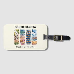 Étiquette À Bagage Dakota du Sud - Grosse Pierre et Plaines calmes