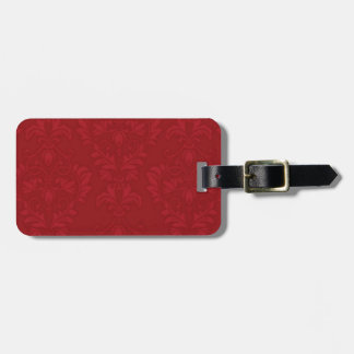 Étiquette À Bagage Damas rouge