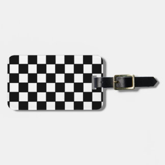 Étiquette À Bagage Damier en noir et blanc