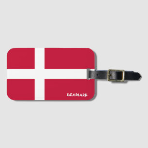 Étiquette À Bagage Danemark National Drapeau Patriotique