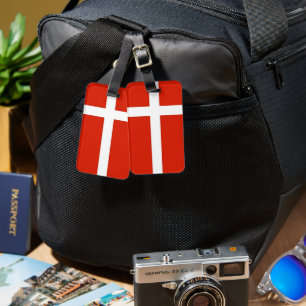 Étiquette À Bagage Dannebrog; le drapeau officiel du Danemark