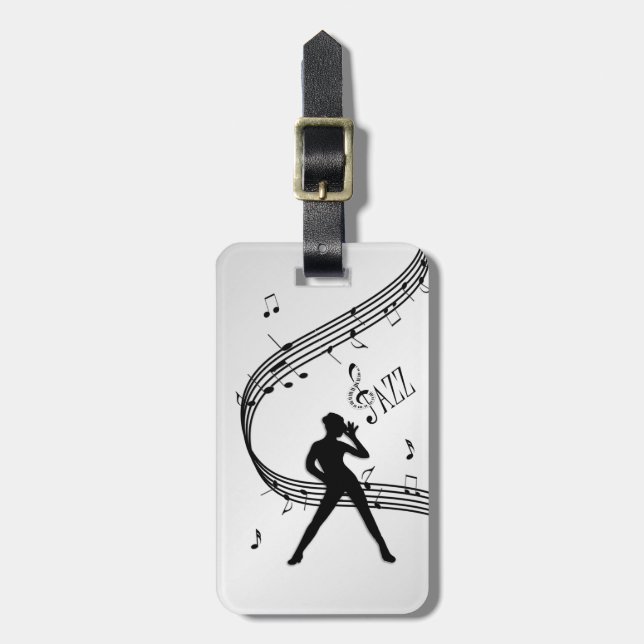 Étiquette À Bagage Danse de jazz argent (Devant Vertical)