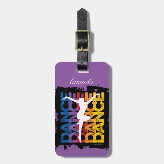 Étiquette À Bagage Danse et Lettres (danse) (Devant Vertical)
