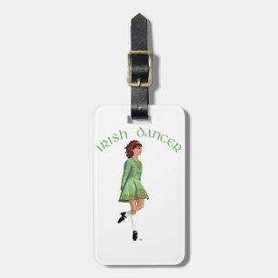 Étiquette À Bagage Danseuse de step irlandais - Vert