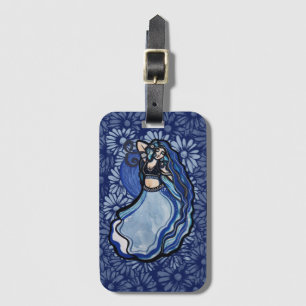 Étiquette À Bagage Danseuse du ventre bleue