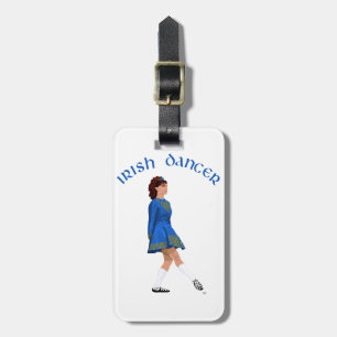Étiquette À Bagage Danseuse Irlandaise en Soft Shoe en Bleu