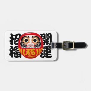 Étiquette À Bagage Daruma pour bonne chance et bonheur