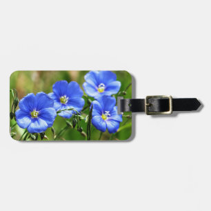 Étiquette À Bagage De magnifiques Fleurs sauvages bleus s'affrontent 