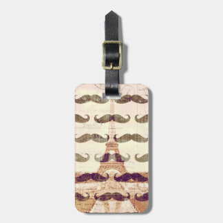 Étiquette À Bagage De Paris avec la moustache