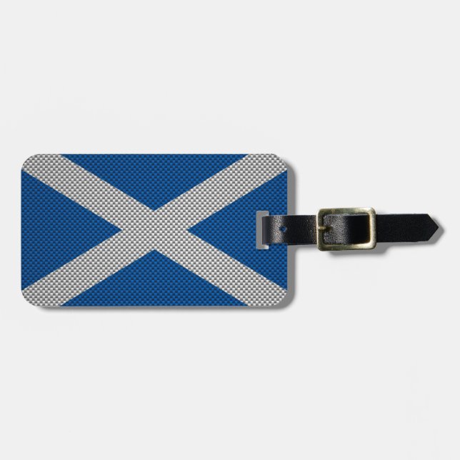 Étiquette À Bagage Décor de drapeau de l'Ecosse d'impression de fibre (Devant horizontal)