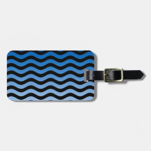 Étiquette À Bagage Decor de stripes bleues