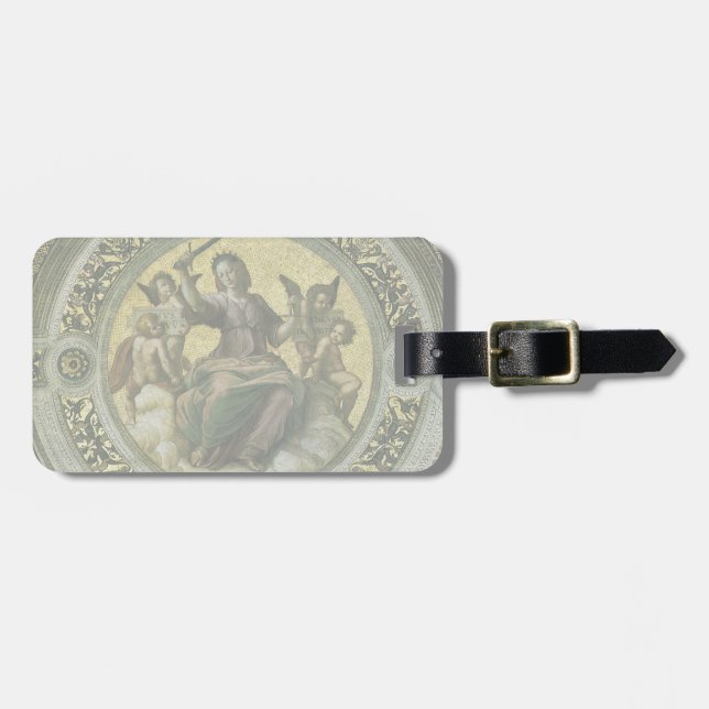 Étiquette À Bagage Déesse romaine Justice avec les anges par Raphael (Devant horizontal)