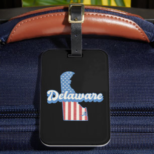 Étiquette À Bagage Delaware USA Map Drapeau américain