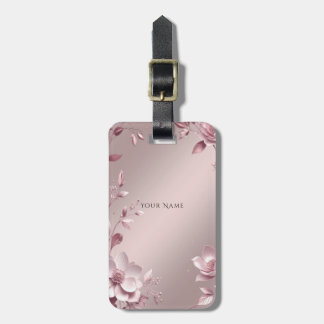 Étiquette À Bagage Delicate Pink Floral Luggage Tag