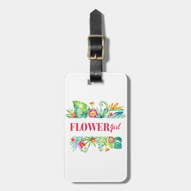 Étiquette À Bagage Demoiselle d'honneur Mariage Tropical de Destinati (Devant Vertical)
