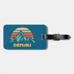 Étiquette À Bagage Denali Alaska Rétro Turquoise