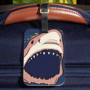 Étiquette À Bagage Dent de requin en demi-teintes Pop Art Panneau de