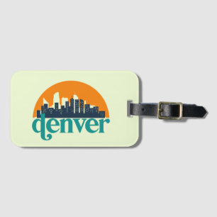 Étiquette À Bagage Denver Colorado City Skyline Retro Cityscape Art