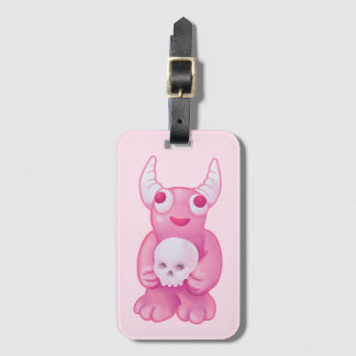 Étiquette À Bagage Déplaisante mignonne démon crâne rose Pastel Goth