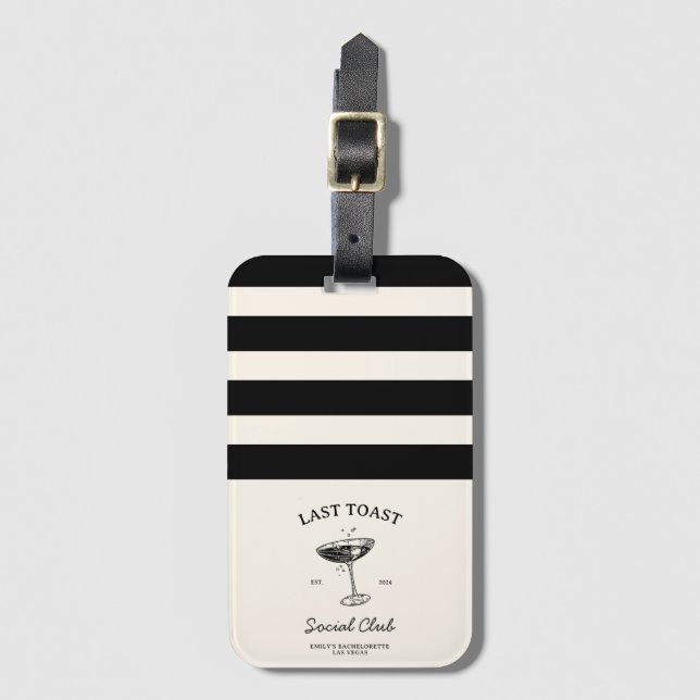 Étiquette À Bagage Dernier toast Club social Merchandising pour l'ent (Devant Vertical)
