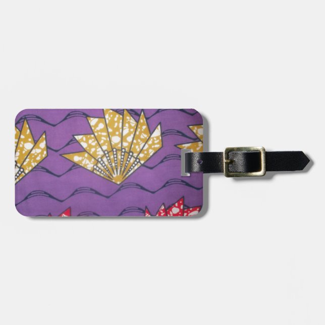 Étiquette À Bagage Dernière Afrique Wavy Traditionnelle Mode Art Moti (Devant horizontal)