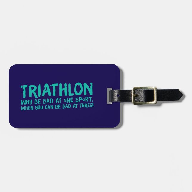 Étiquette À Bagage Design cool de triathlon (Devant horizontal)