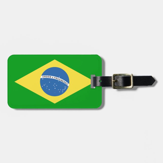 Étiquette À Bagage Design de Brazil Flag (Devant horizontal)