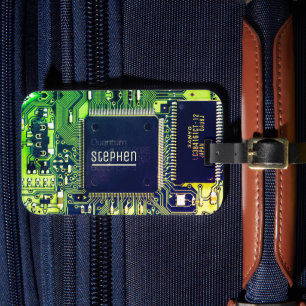 Étiquette À Bagage Design de carte de circuit imprimé moderne Ajouter