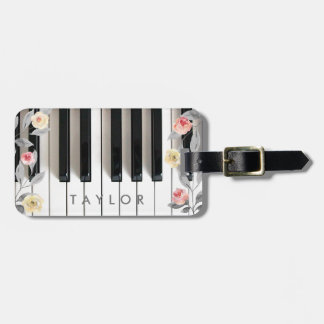 Étiquette À Bagage Design de piano rose