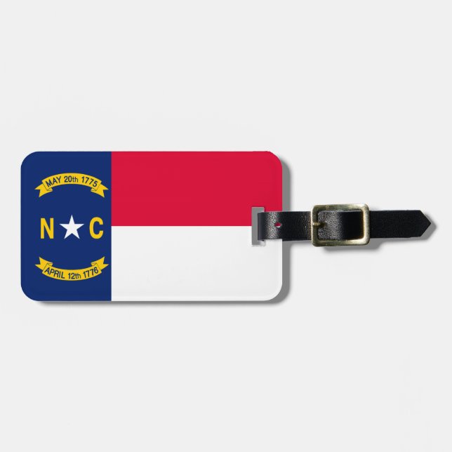 Étiquette À Bagage Design du drapeau de l'État de Caroline du Nord (Devant horizontal)