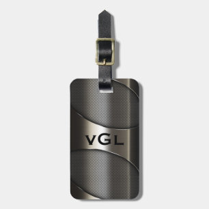 Étiquette À Bagage Design géométrique moderne et gris brillant