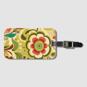 Étiquette À Bagage Design rétro vintage vert clair