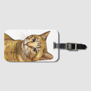 Étiquette À Bagage Dessin à la main drôle sac fourre-tout de chat tab