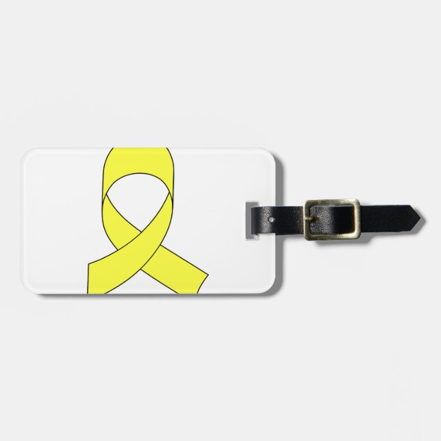 Étiquette À Bagage Dessin à ruban jaune (Devant horizontal)