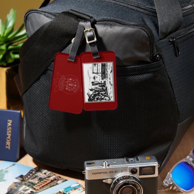 Étiquette À Bagage Dessin à terre (Recto & Verso)