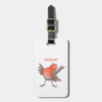 Dessin animé d'un oiseau rouge qui chante mignon
