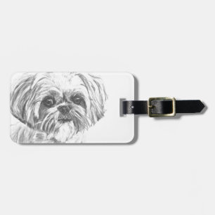 Étiquette À Bagage Dessin de Shih Tzu