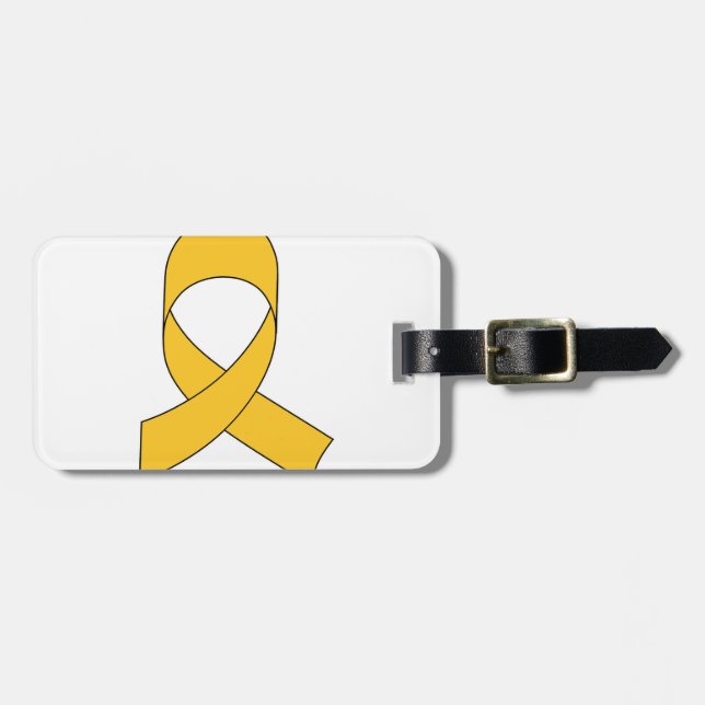 Étiquette À Bagage Dessin du ruban or (Devant horizontal)