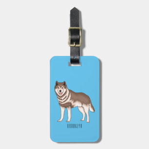 Étiquette À Bagage dessin humoristique sibérien husky