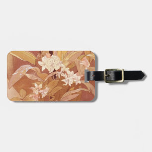 Étiquette À Bagage Détail floral Art nouveau d'Alphonse Mucha