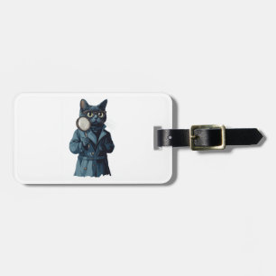 Étiquette À Bagage Détective Whiskers � Roman policier drôle de chat