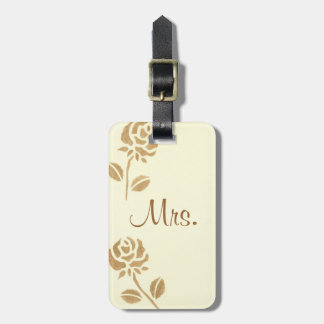 Étiquette À Bagage Deux roses d'or ont personnalisé Mme Luggage Tags