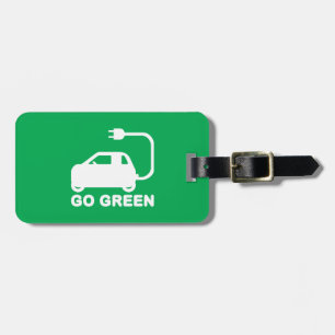 Étiquette À Bagage Devenez écolo ~ Conduite de voitures électriques