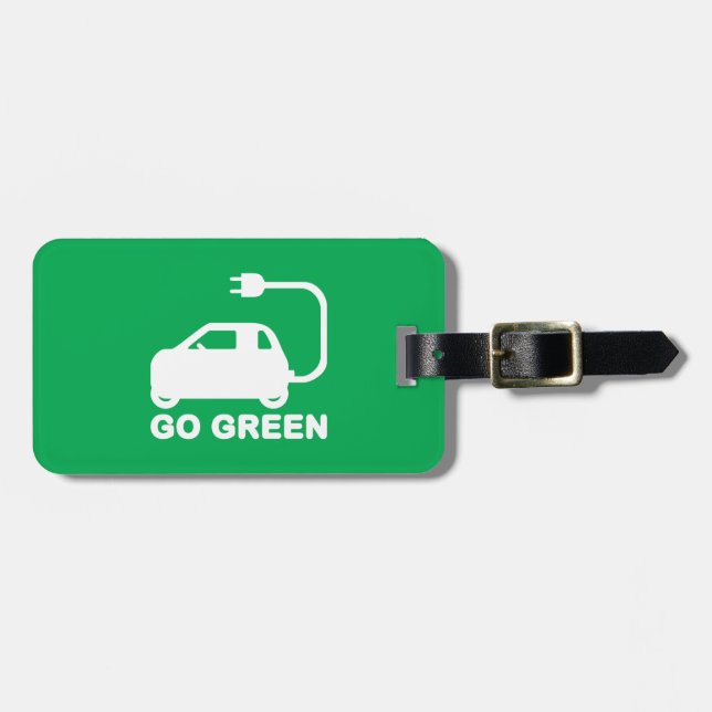 Étiquette À Bagage Devenez écolo ~ Conduite de voitures électriques (Devant horizontal)