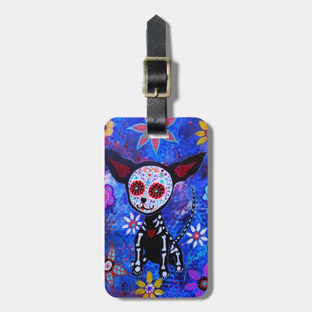 Étiquette À Bagage Dia de los Muertos Chihuahua (Devant Vertical)