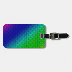 Étiquette À Bagage Diag Arc-en-ciel dégradé Floral Motif bleu vert