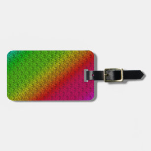 Étiquette À Bagage Diag Arc-en-ciel dégradé motif floral rouge vert