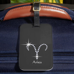 Étiquette À Bagage Diamants Brillants Symbole du Bélier