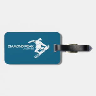 Étiquette À Bagage Diamond Peak Lake Tahoe Snowboardeur